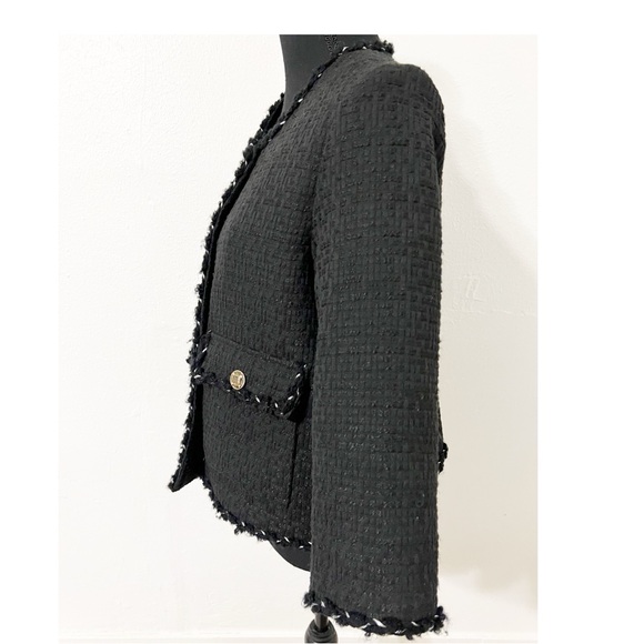 ASM ANNA Black Blazer Lined Charming Buttons in Front and Pockets Size M - Picture 3 of 6